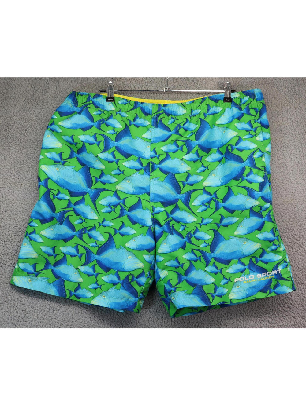 Polo Sport Swim Trunks Men Sz XL y2k Fish Print